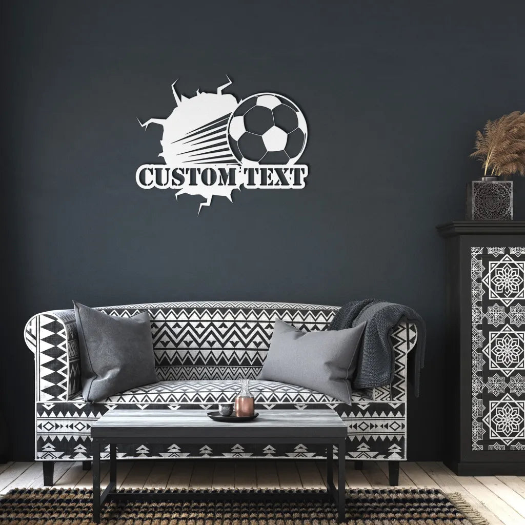 Personalized Soccer Metal Wall Art Custom Soccer Sign -