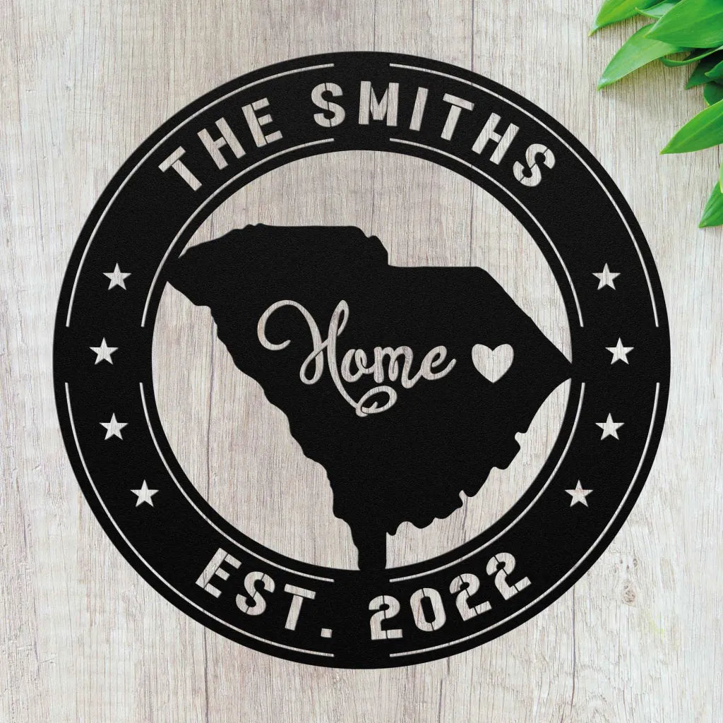 Personalized South Carolina Wall Art Custom SC State Family