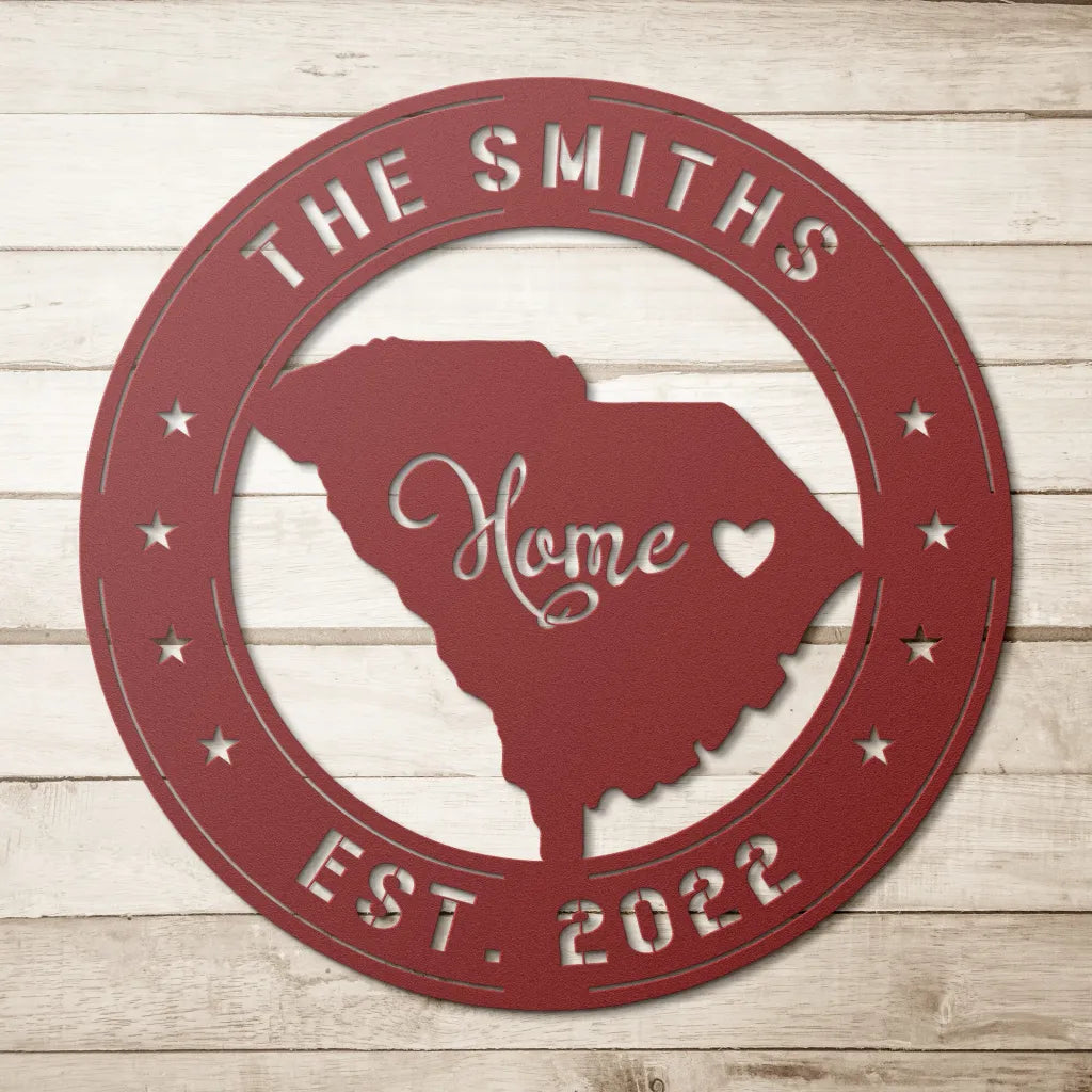 Personalized South Carolina Wall Art Custom SC State Family