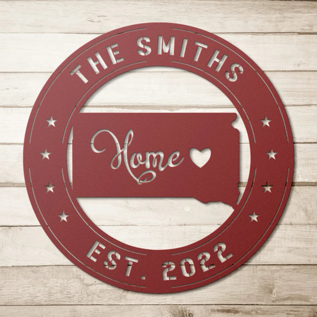 Personalized South Dakota Wall Art Custom SD State Family