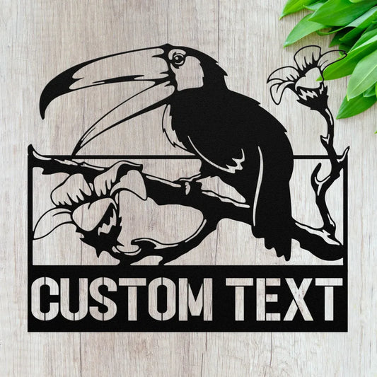 Personalized Toucan Metal Wall Art Custom Birds Sign Decor -