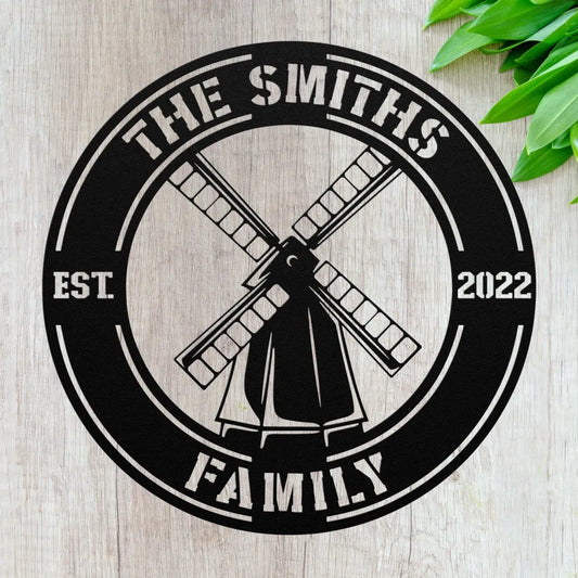 Personalized Windmill Wall Art For Garden - Custom Sign