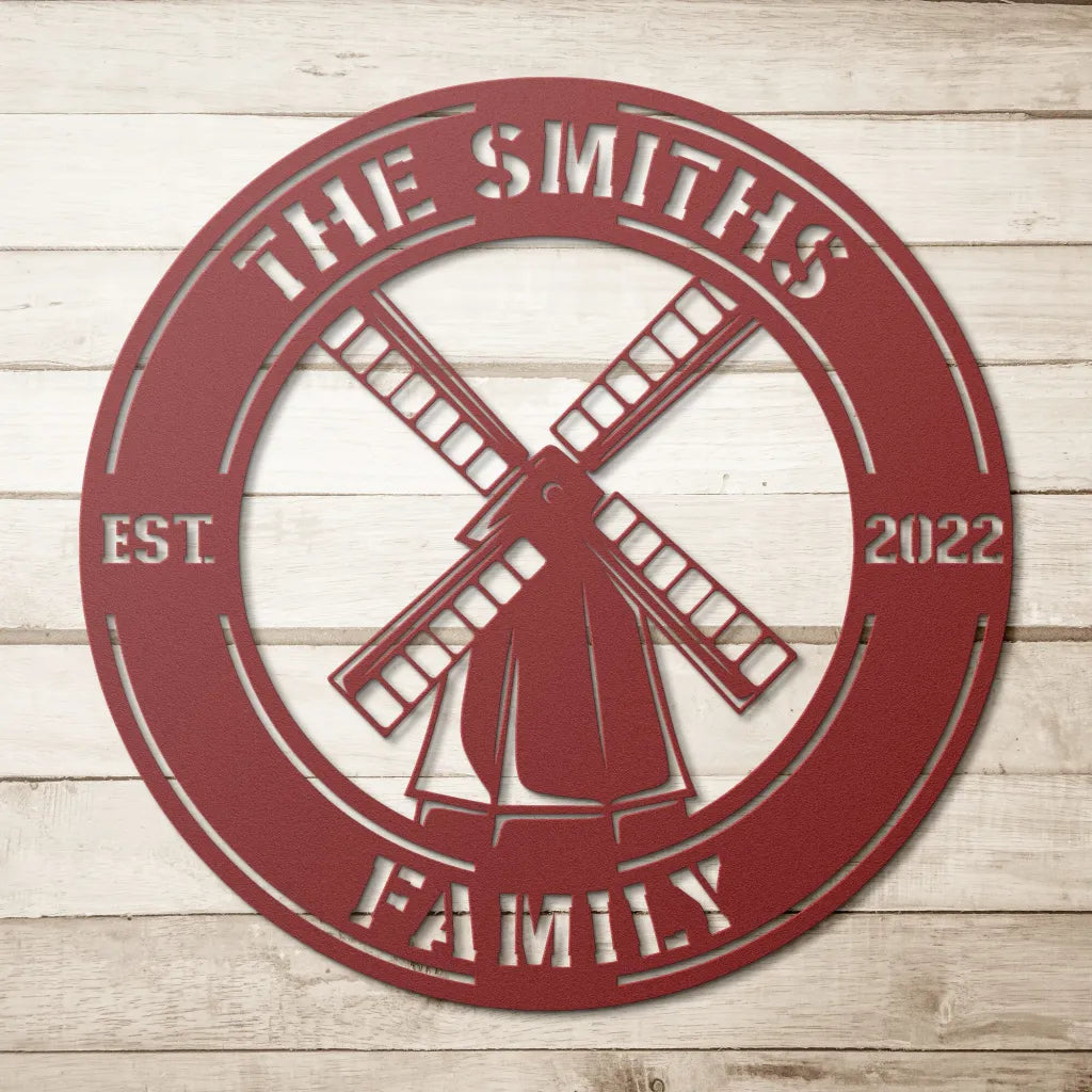 Personalized Windmill Wall Art For Garden - Custom Sign